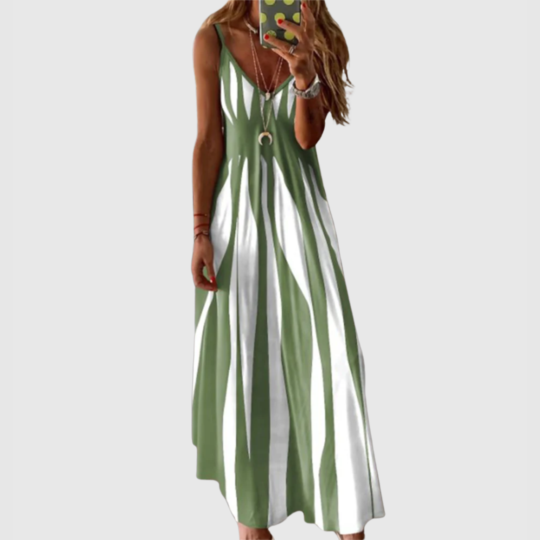 Ariella™ | Chic Striped Maxi Dress