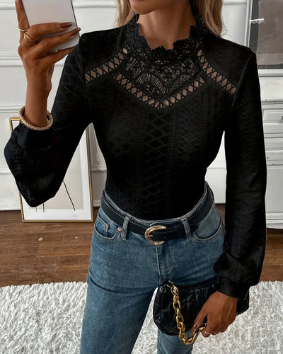 Corvessa™ | Classic Lace Long Sleeve Top