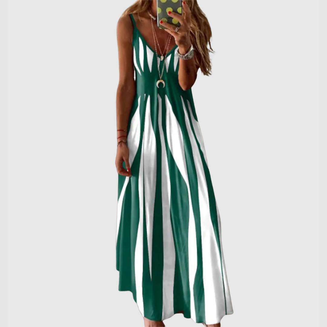 Ariella™ | Chic Striped Maxi Dress