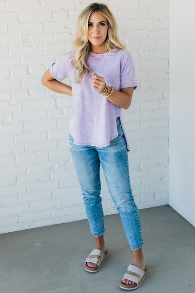 French Terry Acid Wash Top