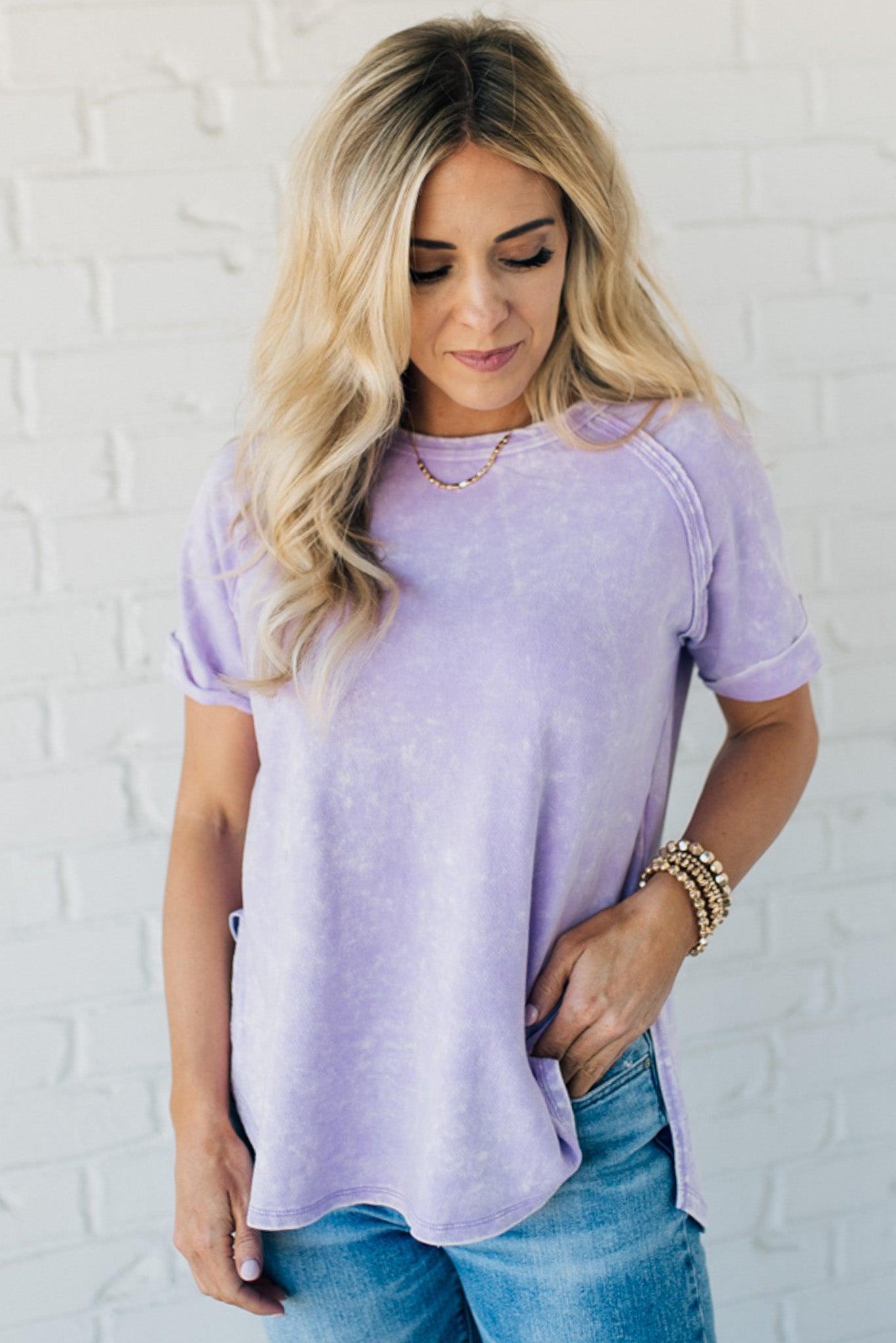 French Terry Acid Wash Top