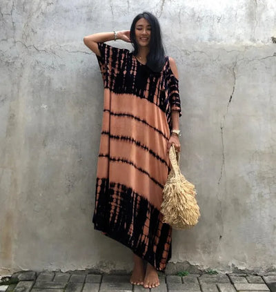 Neraya™ | Bohemian Off-Shoulder Maxi Beach Dress