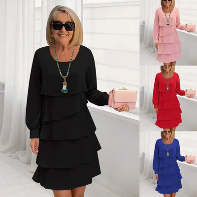 Mariselle™ | Elegant Tiered Midi Dress